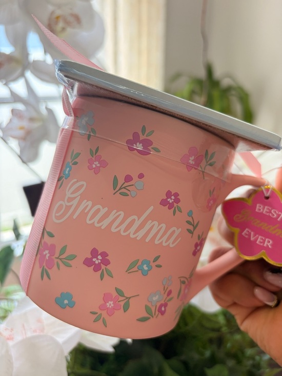 Other - Grandma Floral Pink Mug with ceramic coaster -20oz